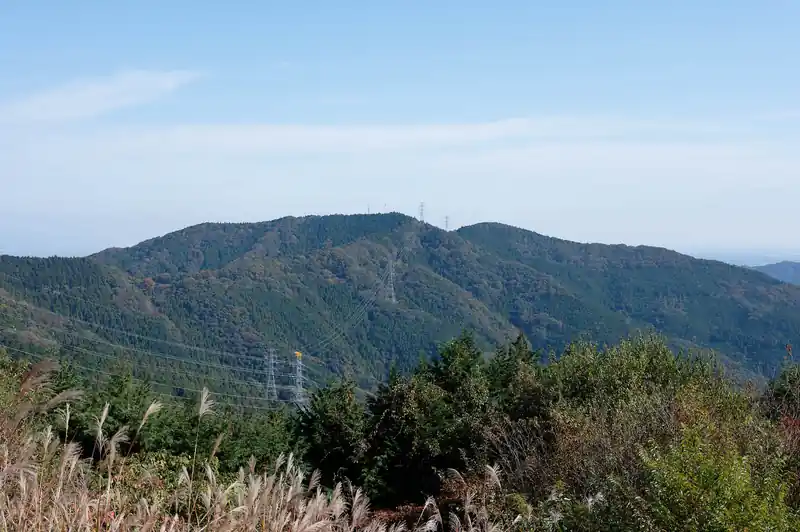 送電鉄塔が伸びた先が陣見山のあたり。