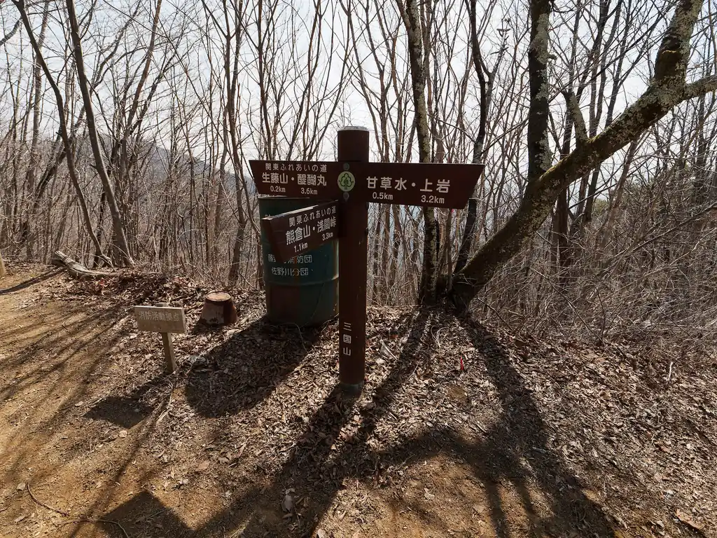 というわけで三国山に到着。
ここで登山者と遭遇。その方も生藤山を目指すらしく、しばらくスライドして歩くこととなった。