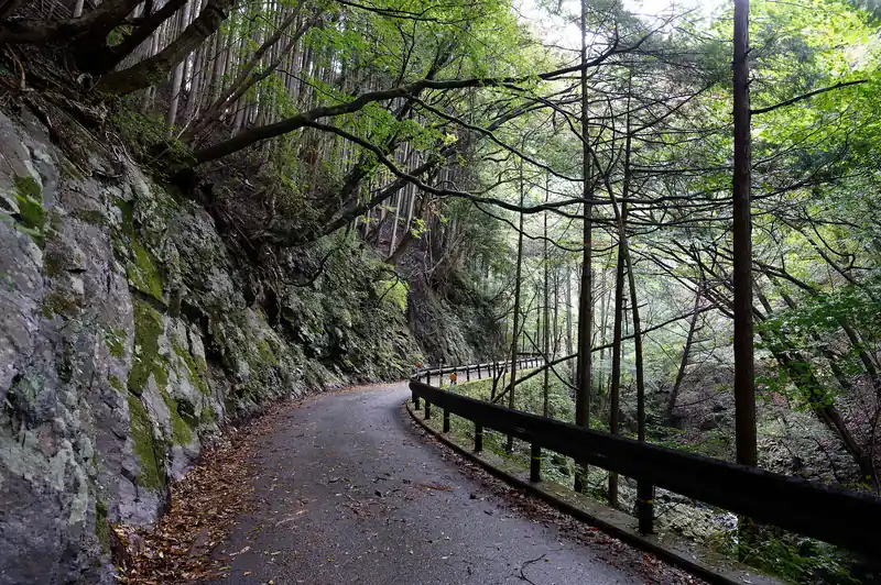 ゲートの脇を通過し、しばらくは舗装路を歩いていく。隣に流れる沢を見つつ、緩やかに登っていく。