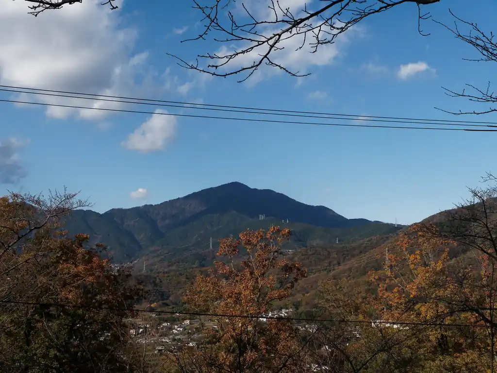 大山。数時間前まであそこにいたのかと思うと感慨深い。こうしてみるとなかなか距離があるように見える。