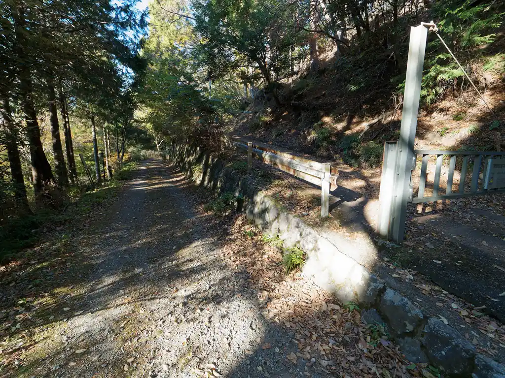 またまた林道に突き当たる。
ここは写真左から出てきて、写真右のゲートの脇をすり抜けていく。
ゲートの脇をすり抜けて少し歩くと、登山道に入るポイントがある。

大山は、奥多摩の御岳山みたくケーブルカーがあって、それを使って登る人が非常に多い。
なので、歩く人の少ない登山道は、整備もおざなりなのでは、と少し思っていたのだが、実際歩いてみると全体的によく整備されており、道標もあってかなり歩きやすい部類だと思う。