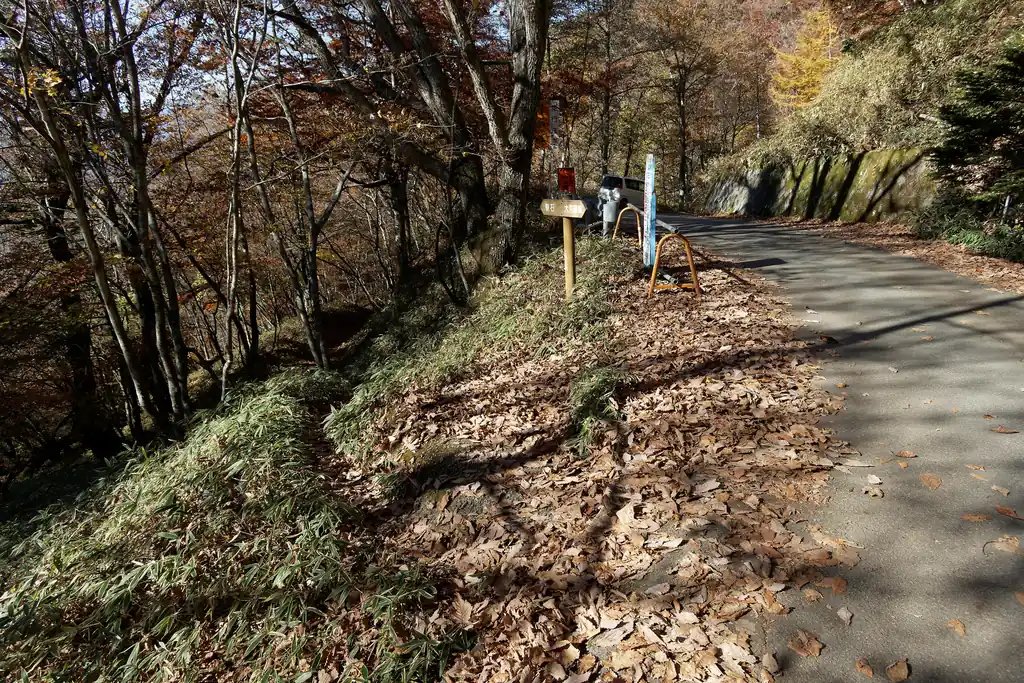 そんなこんなで上日川峠まで戻ってきた。ロッジ長兵衛で少し荷物を整え、ゼリー飲料を食べる。この時点で13時40分。
目の前には甲斐大和駅へのバスに登山者の列が出来ていた。ただ、駅からのバス待ちに比べると、全然短く、すぐにバスに乗ることができると思う。私は並ばなかったからわからんけど。

ロッジ長兵衛前のテント場には数張りのテントが張ってあった。ここでテント泊とは良いですねえ。私もテント泊したい。

このままバスに乗って帰ってもよいのだが、折角なので大菩薩嶺登山口バス停まで歩いていくことにする。その道はロッジ長兵衛の前を通り過ぎて、バスが通らない車道をほんの少しだけ歩いたところにある。