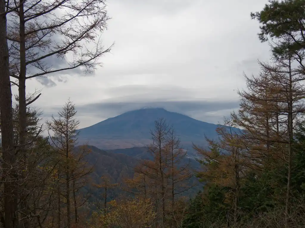 相定ヶ峰は富士山を眺めるにはベストスポット。ちょっと木が邪魔だけど、なかなか良い景色だ。
相定ヶ峰はしっかりとしたベンチなどは特にないものの、平坦で少し広いので休憩するにはちょうど良いと思う。