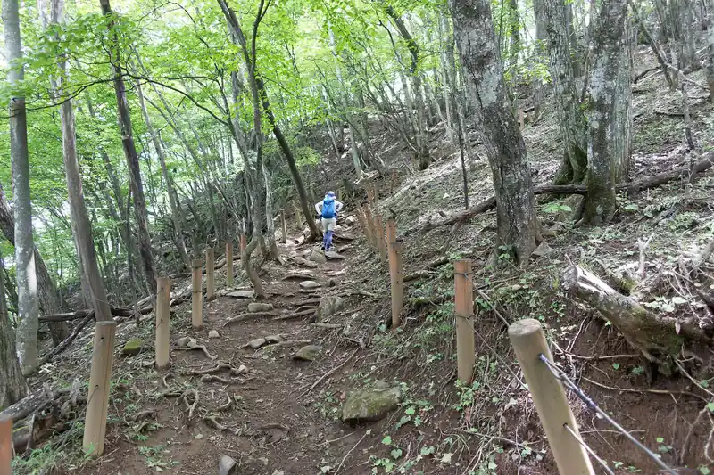 御前山への登り返し。このあたりになると大勢の登山者とすれ違う。