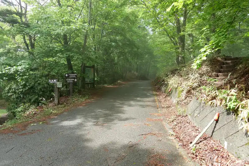 大菩薩嶺に登る人とは逆向きに舗装路を進んでいきます。
こっちに歩いて行く人は本当に稀です。この先に駐車場があるので、そっちに車を止めて歩いてくる人は多い。