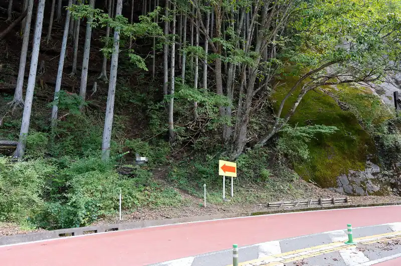 戸沢峯から降りてくる登山道。ロープが両側に張られており、かなり傾斜がある登山道であることがわかる。
