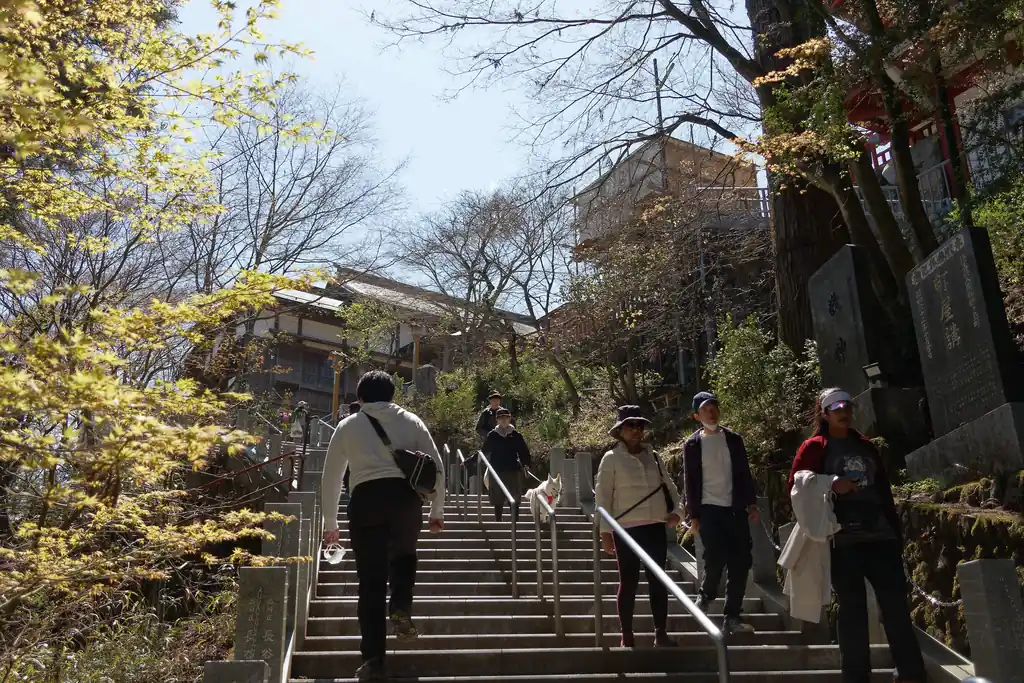 なかなかの賑わいを見せる御嶽神社。外国人観光客も多かった。