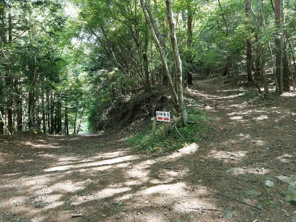 ここは指導標通り丸川峠方面の矢印へ、少し下るような形の道を歩きます。