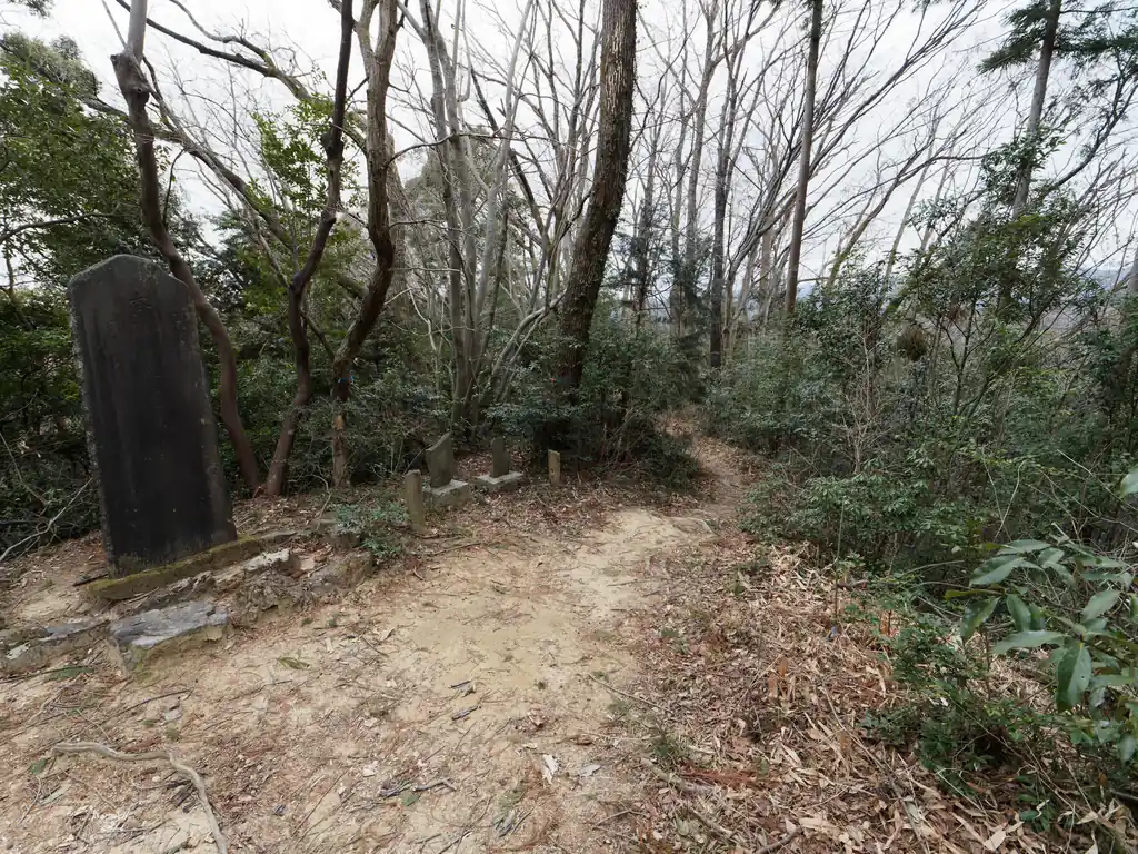まっすぐ道なりに進んで言っても下山できるんですが、今回は千手観音像塔の横から下山してみます。