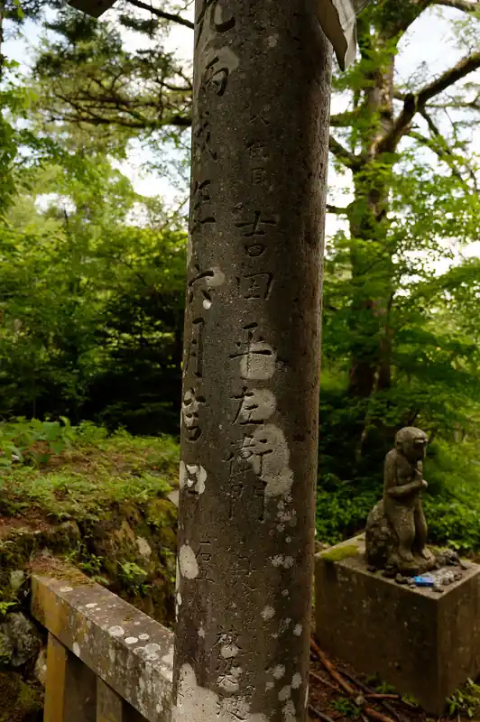 登山道入口の鳥居に刻まれた文字。吉田平左衛門は山吉講という富士講を創始した人らしい。
私はてっきり吉田ルートを開設したのがこの人なのかと思っていた。