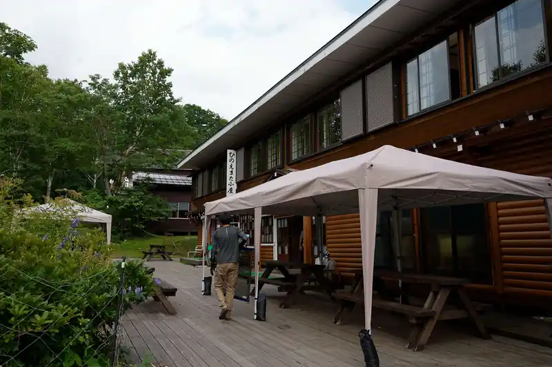 かき氷を食べた檜枝岐小屋。
