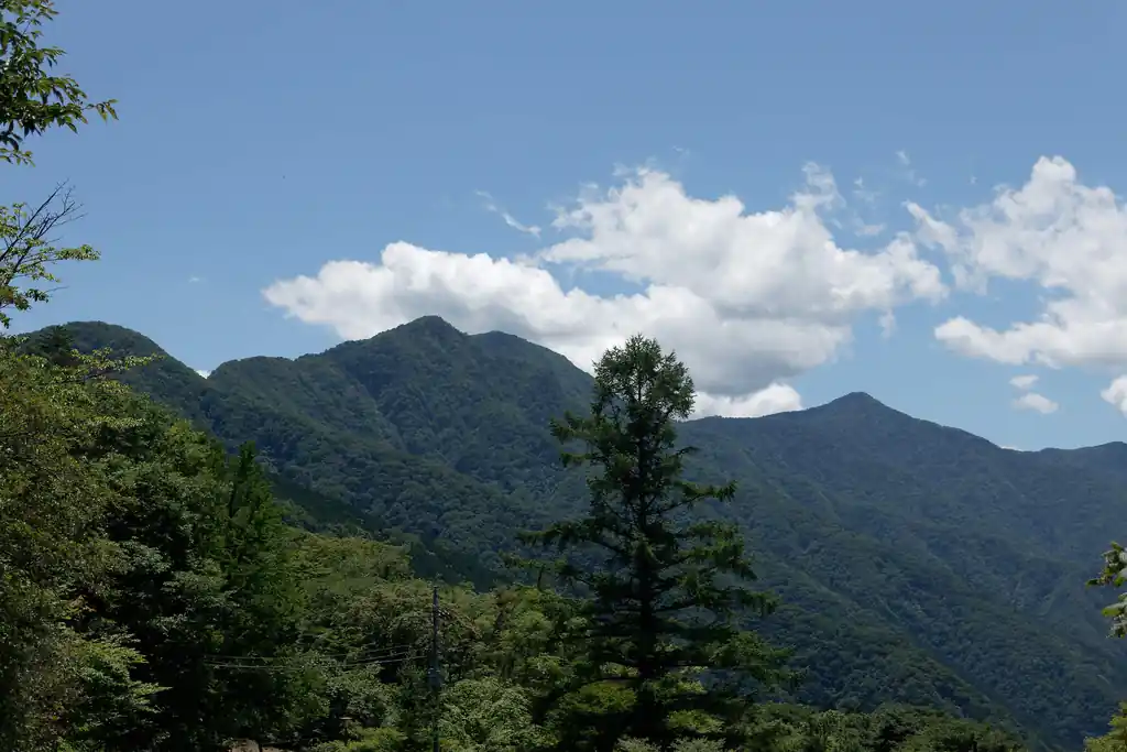 中央あたりが白岩山、右の方にあるピークが雲取山と思われます。雲取山も登ってみたいよね～