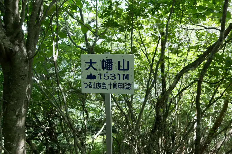 そんなこんなでもう一登りして大幡山に到着しました。
ここで本日初の登山者とすれ違いました。
なお、この登山者が本日、駅を出発して三つ峠までの間ですれ違った唯一の登山者です。