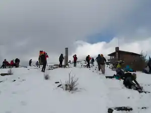 積雪の塔ノ岳