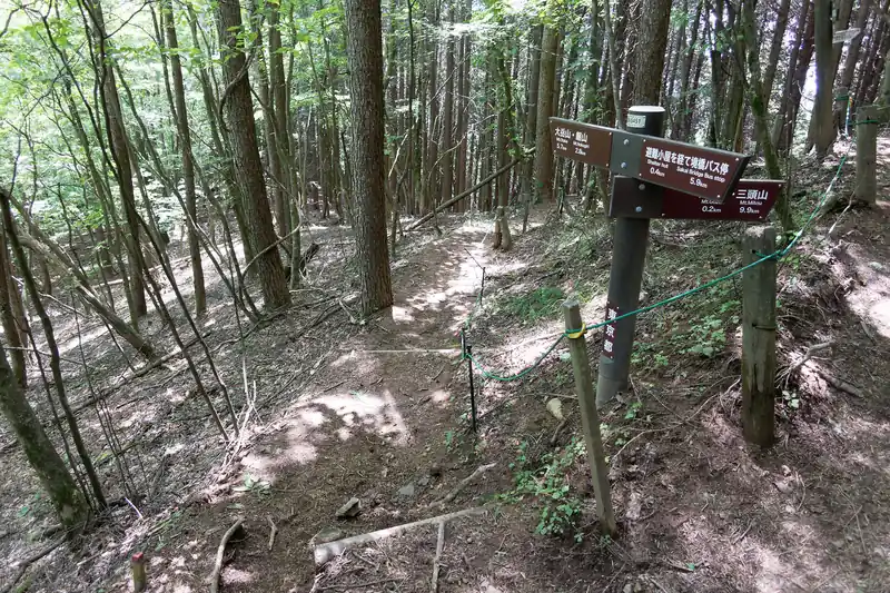 鋸山方面と避難小屋への分岐。