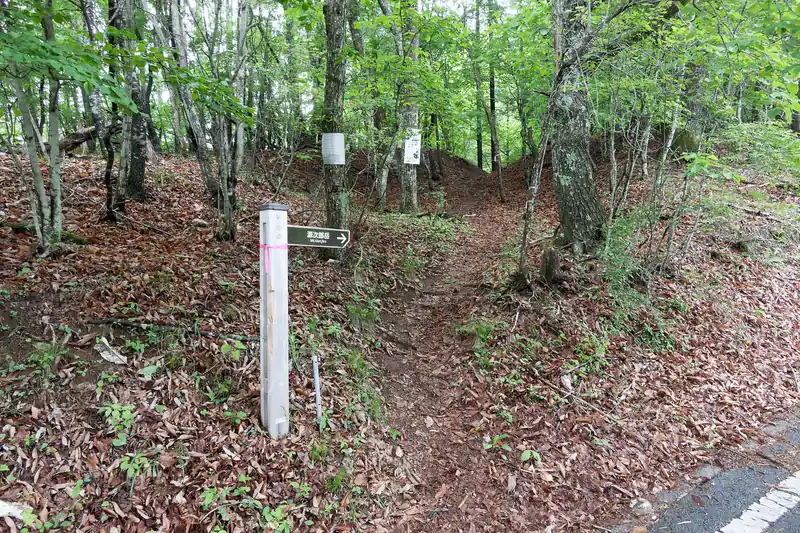 牛奥沢分岐から進むとすぐに舗装路に出ます。ここから降りてきて…