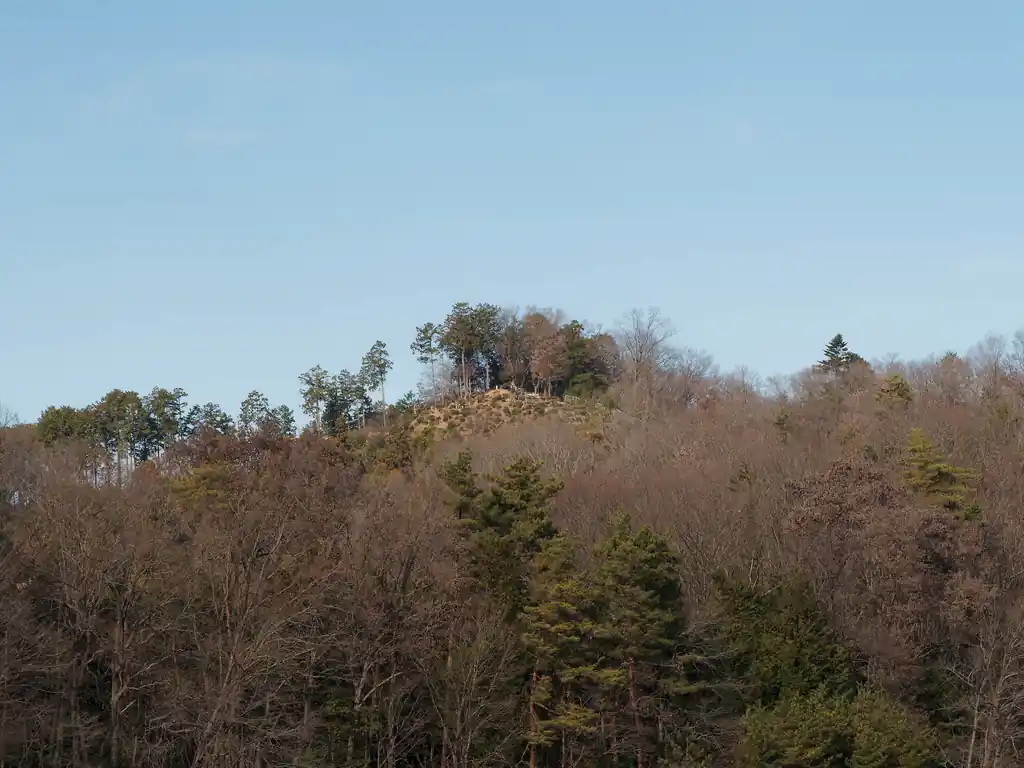 道中、見晴台（柏木山山頂を見る見晴台）があって柏木山山頂が見える。
既に2組くらい登山者が柏木山で休憩しているのが見える。
