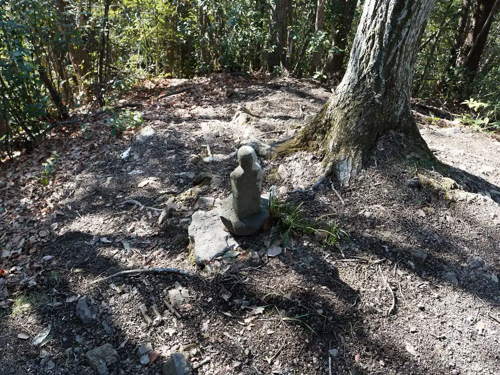 山名通り地蔵が一体。
地蔵山から倒木を跨いでためぐそ山へ向かう。
ためぐそ山って山の名前、他に良い案なかったんですかね…。