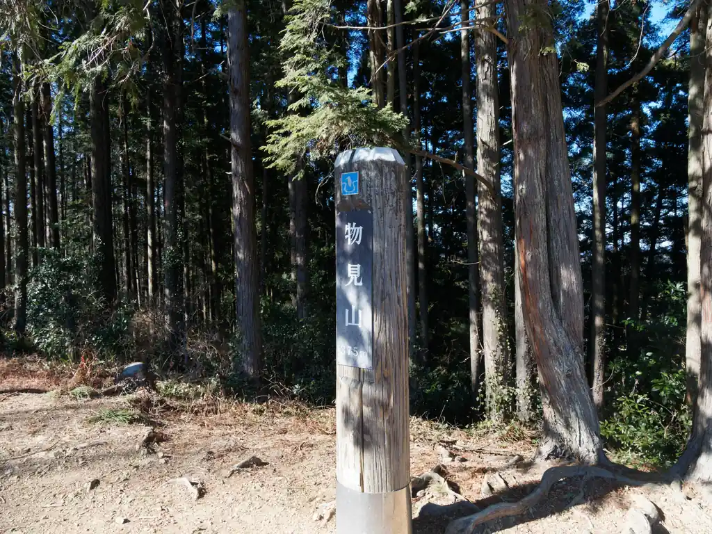 物見山。
ここもベンチがいくつかあり、休憩している人が多いけど、今日はそれほど。
大抵大勢のハイカーがいてベンチは全部埋まっていることが多いけど、今日は空きがいくつかあった。