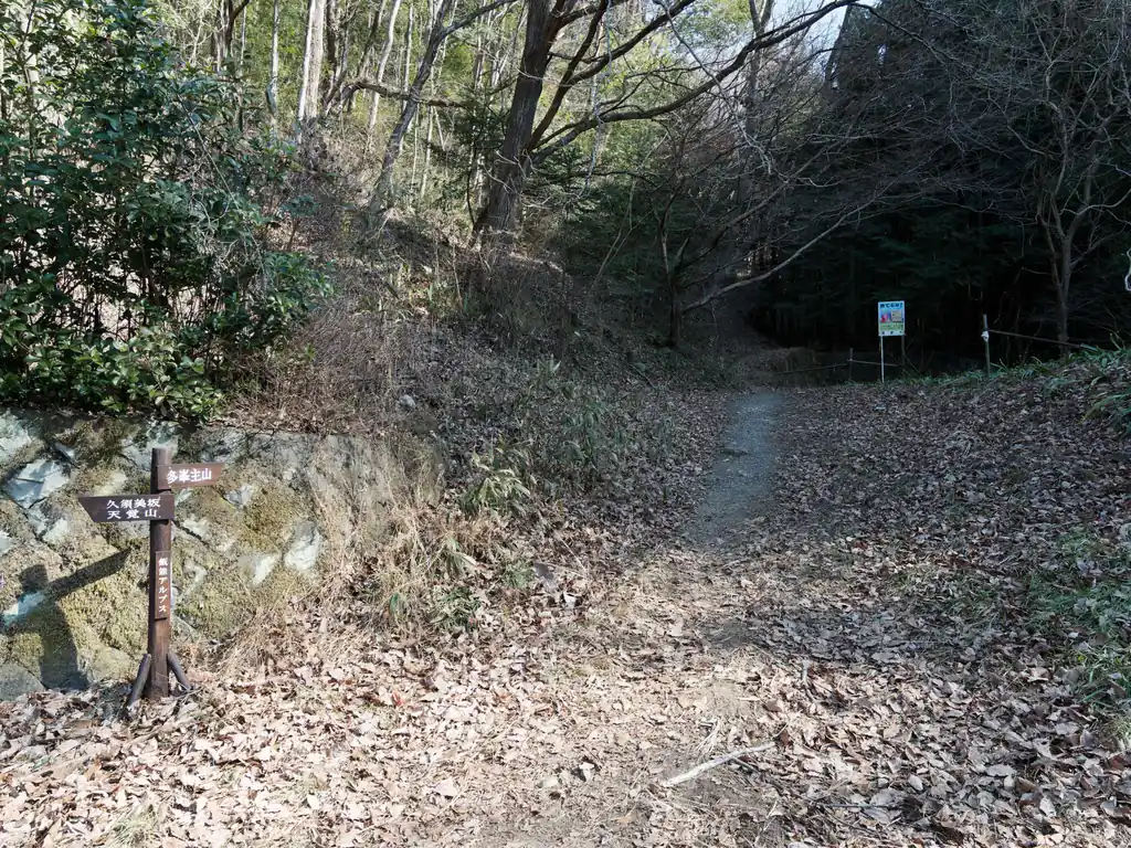 で、登山口到着。

ちょうどもう一人の登山者と鉢合わせ。私はもう体力が残っていないので、道を譲ります。