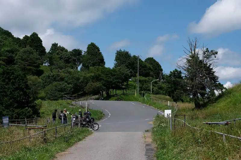 粥新田峠から先は舗装路を歩いて秩父高原牧場へ。