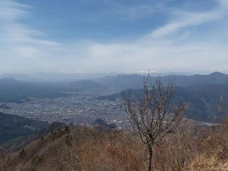 こっちは河口湖方面。奥は南アルプスかな。