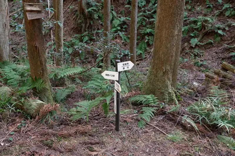 ここで3又分岐。
間瀬バス停にも出れるようですが、安楽寺方面へ進みます。