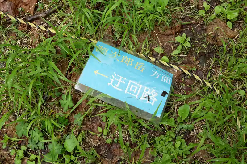 迂回路の表示もありますが地面に落ちてしまっています。ここは見なかったことにして、迂回路ではない道を歩いてみます。