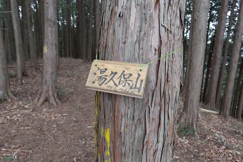 すぐに湯久保山に到着。山頂は特になにもない樹林帯のピーク。