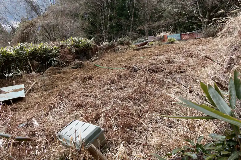 荒れ気味の耕作地。
いくら冬だからって放棄された耕作地だと思うのだが…。
