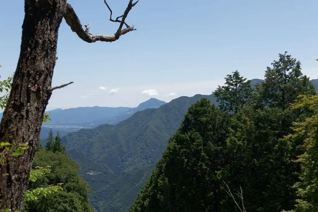 チラッと武甲山の後ろ姿が見える。ここからだと削られた姿は見えませんね。
たぶん熊倉山の尾根だと思うけど、遮られていて秩父市街は見えません。
