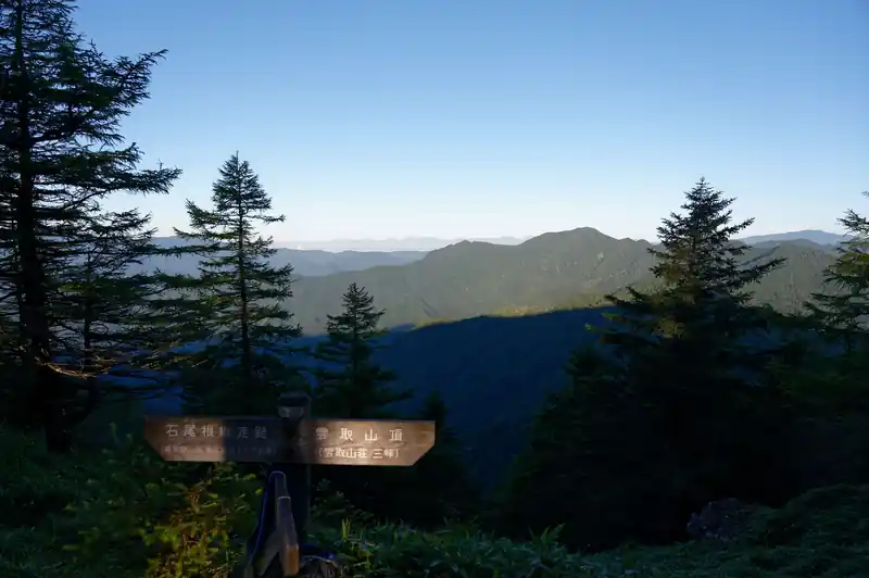 復路は雲取山を巻いて来たのですが、ようやく石尾根と合流しました。
既にこの時点でアブがつきまとっています。もう最悪です。