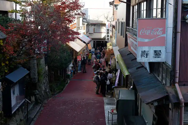 参道のお店。
観光客で賑わっています。